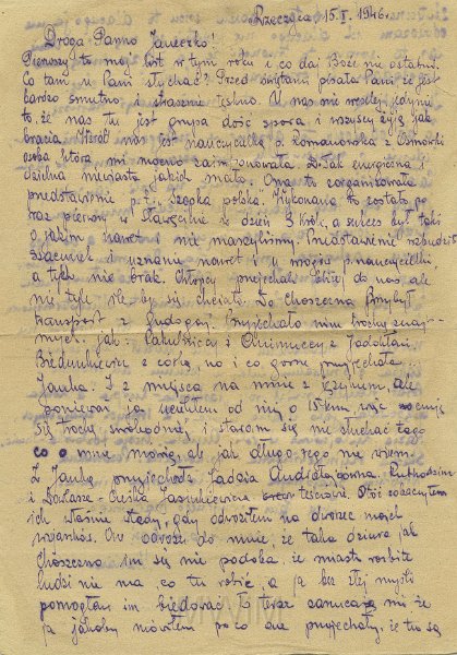 KKE 5280.jpg - Dok. List do Janiny Kondratowicz od Mariana Czerniawski(?), Rzeczyca, 15 I 1946 r.